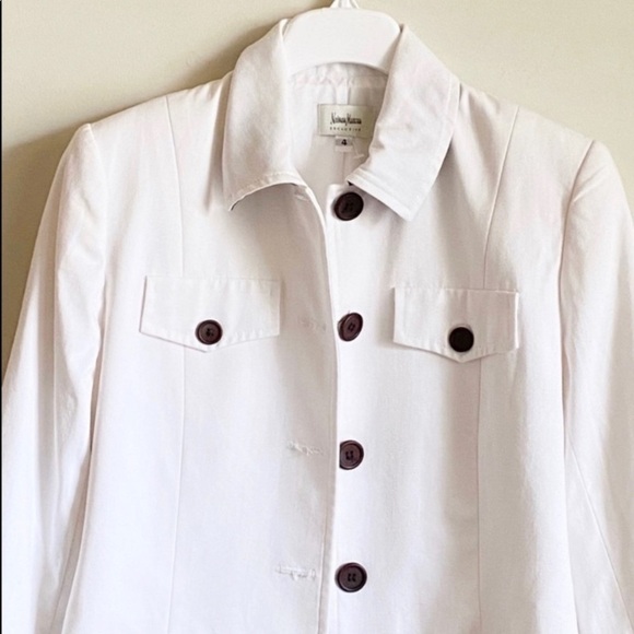 Neiman Marcus Trucker White Jacket Size 4 - Picture 4 of 8